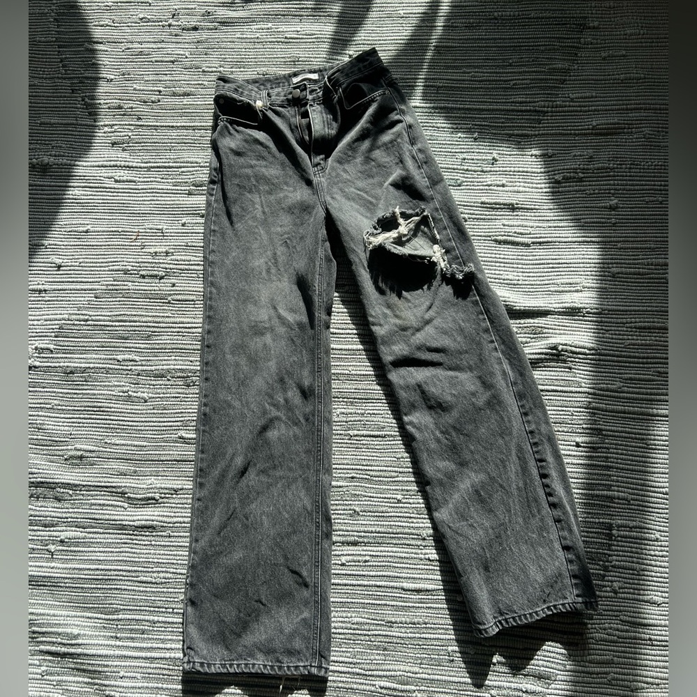 12th Tribe: Brooklyn Washed Black Slash Boyfriend Jeans - Picture 11 of 16